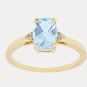 Sky Blue Topaz 18k Yellow Gold Over Sterling Silver Ring 1.58ctw